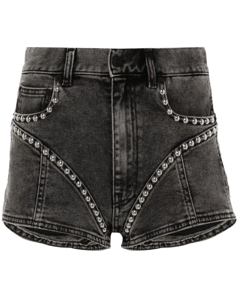 Thierry Mugler Kurze Jeans-Shorts mit Nietendetail - Grau Grau