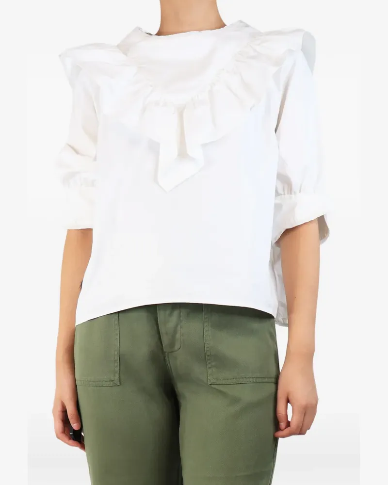 Atlantique Ascoli ruffled-trim blouse - Weiß Weiß