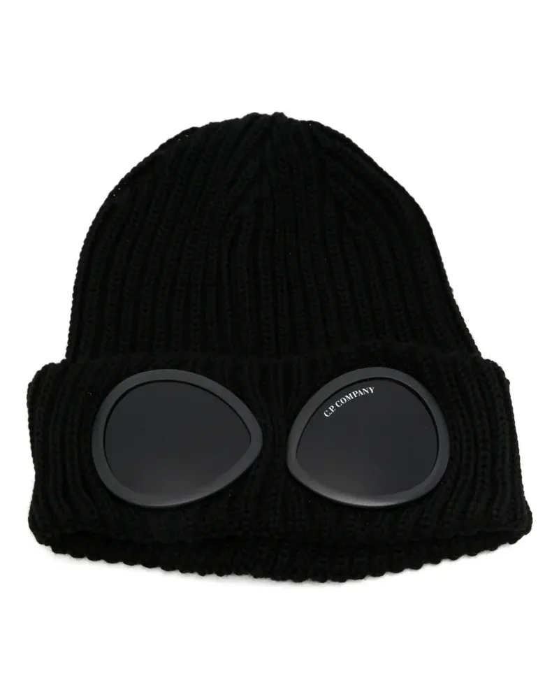 C.P. Company goggle-detail beanie hat - Schwarz Schwarz
