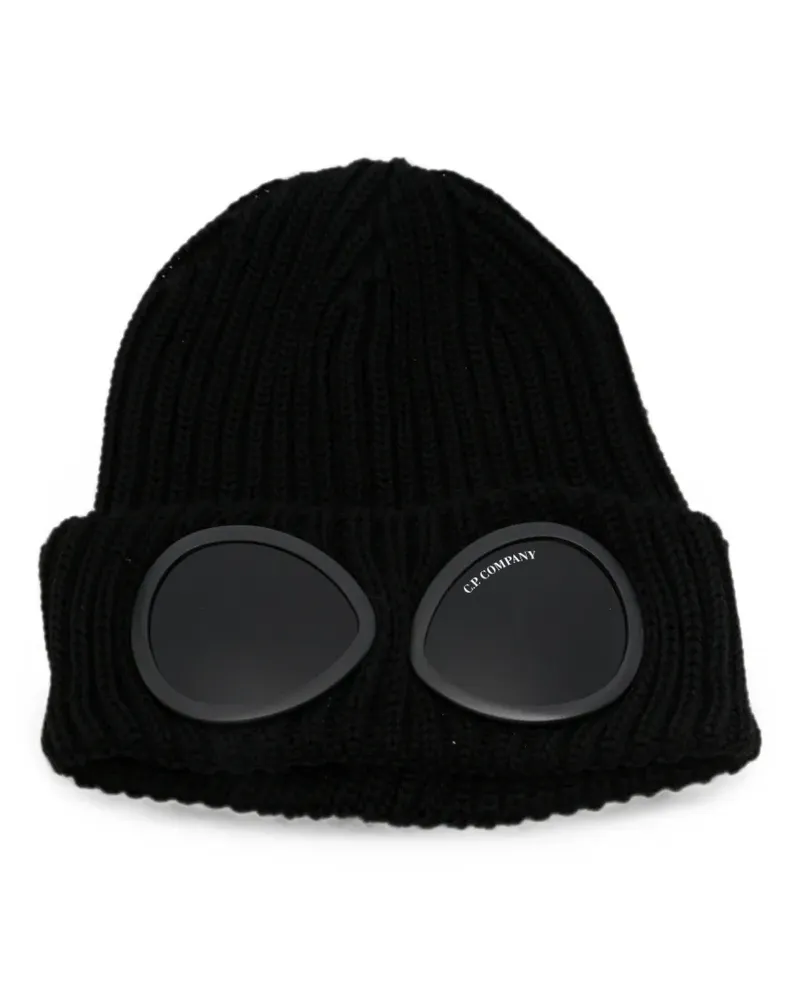 C.P. Company goggle-detail beanie hat - Schwarz Schwarz