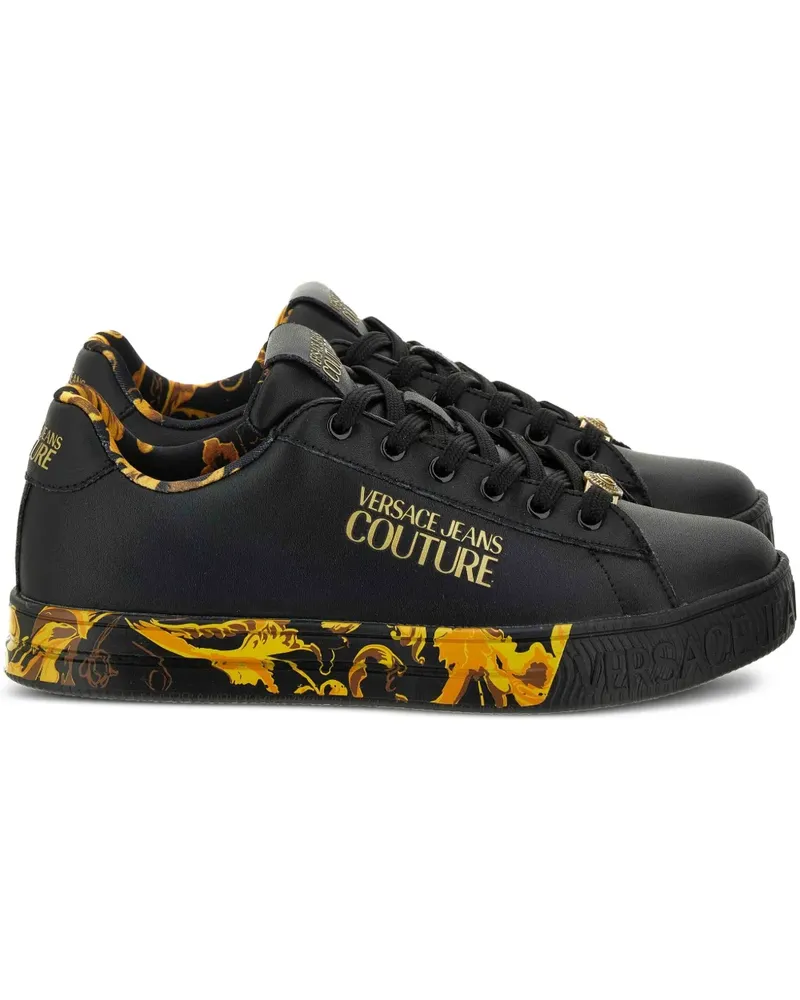 Versace Jeans Sneakers mit Barock-Print - Schwarz Schwarz