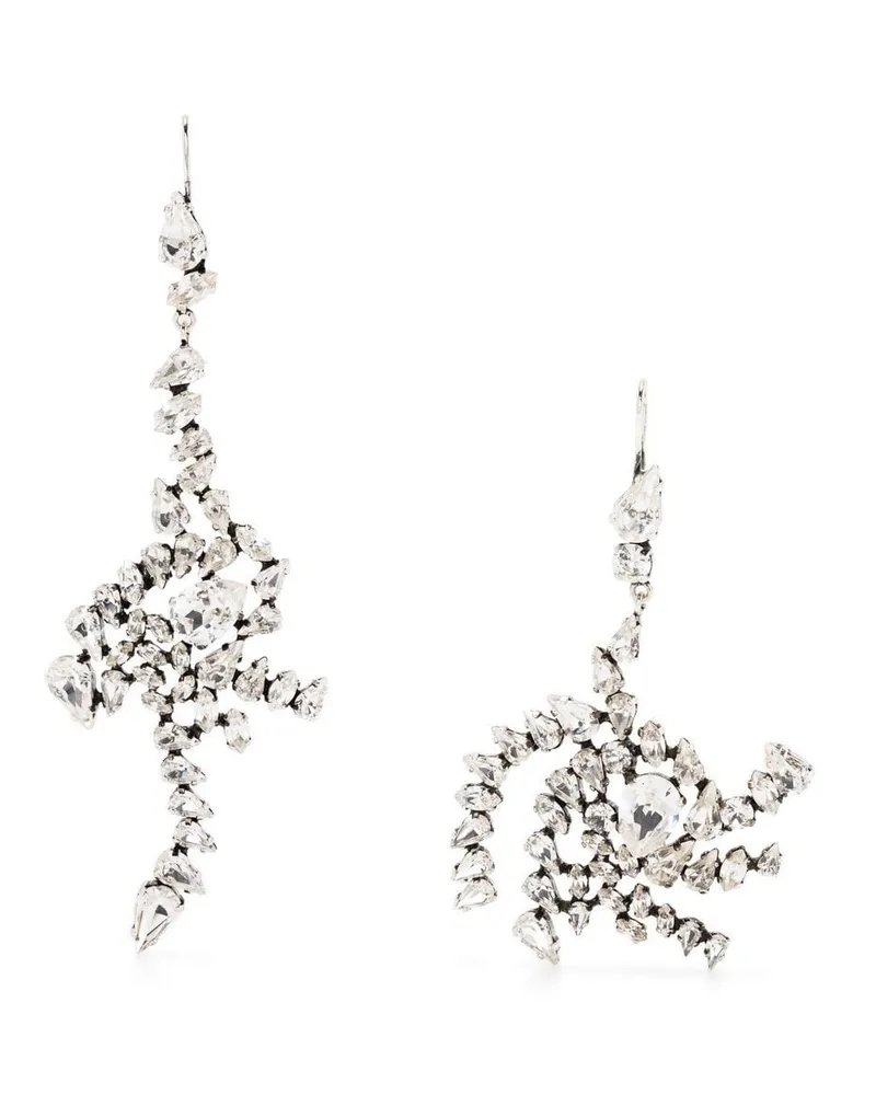 Saint Laurent Ohrring mit Kristallen - Metallic Metallic