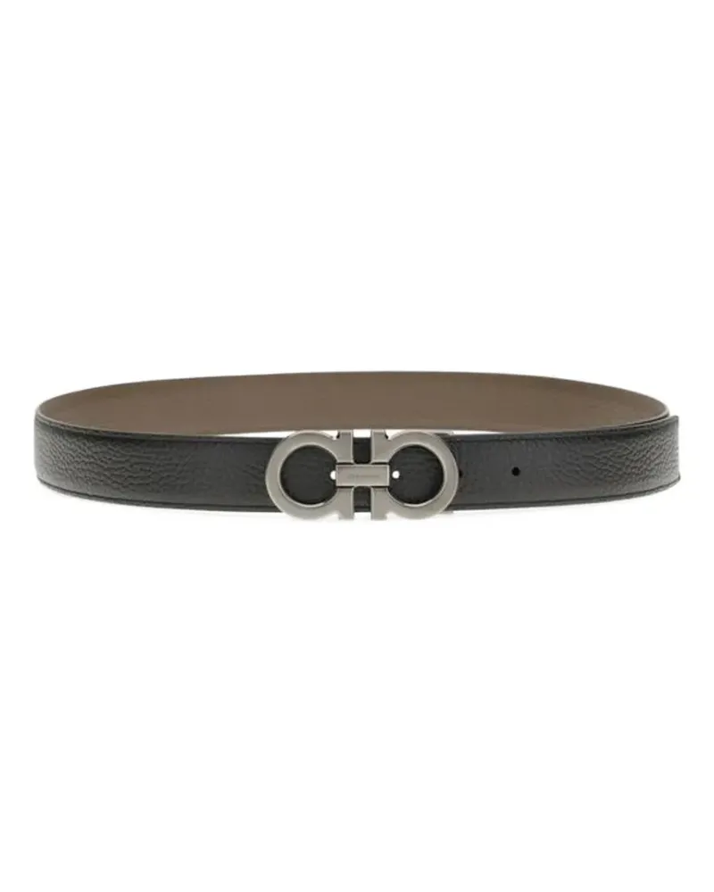 Ferragamo Gancini-buckle leather belt - Schwarz Schwarz