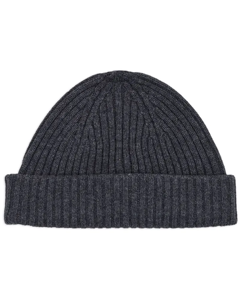Yves Salomon Gerippte Beanie - Grau Grau