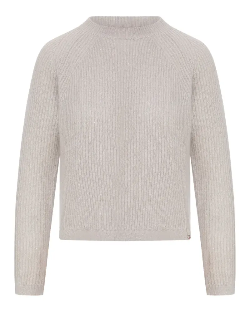 Herno Gerippter Strickpullover mit Pailletten - Nude Nude
