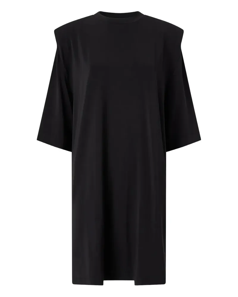 Pinko Wattiertes Midi-T-Shirtkleid - Schwarz Schwarz
