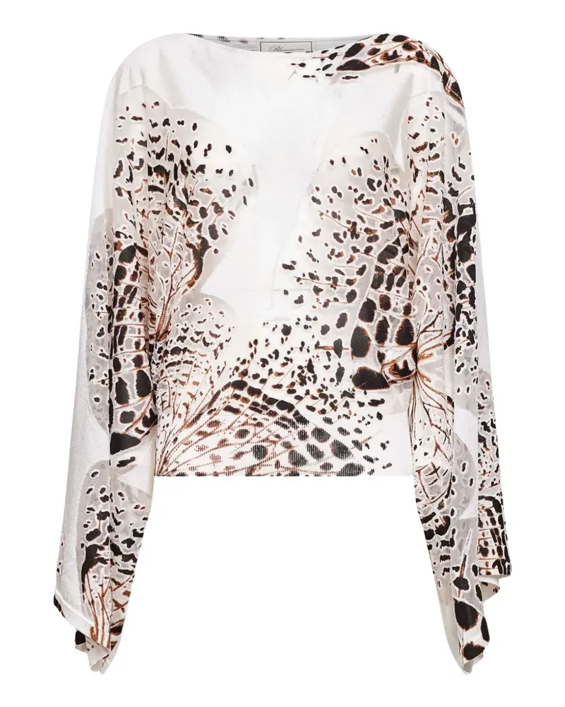 Blumarine Gemusterter Pullover - Weiß Weiß
