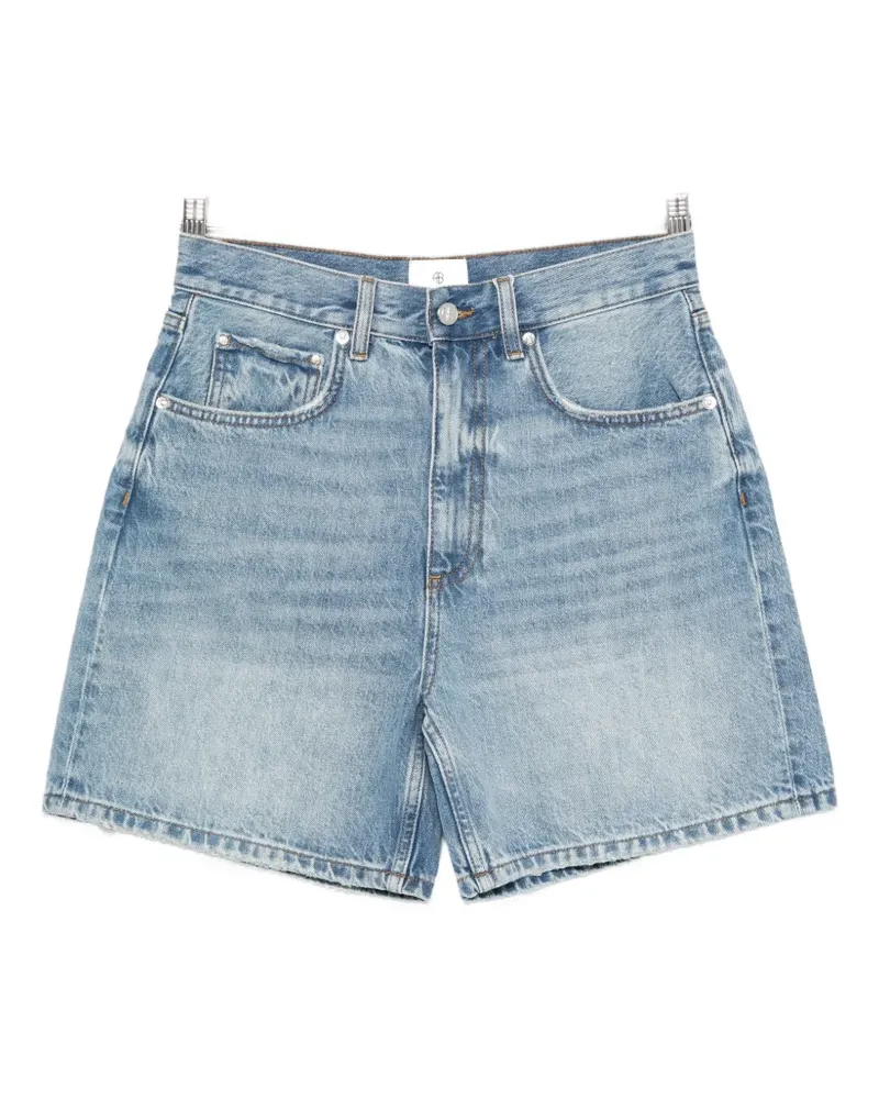 Anine Bing Heath washed-denim shorts - Blau Blau