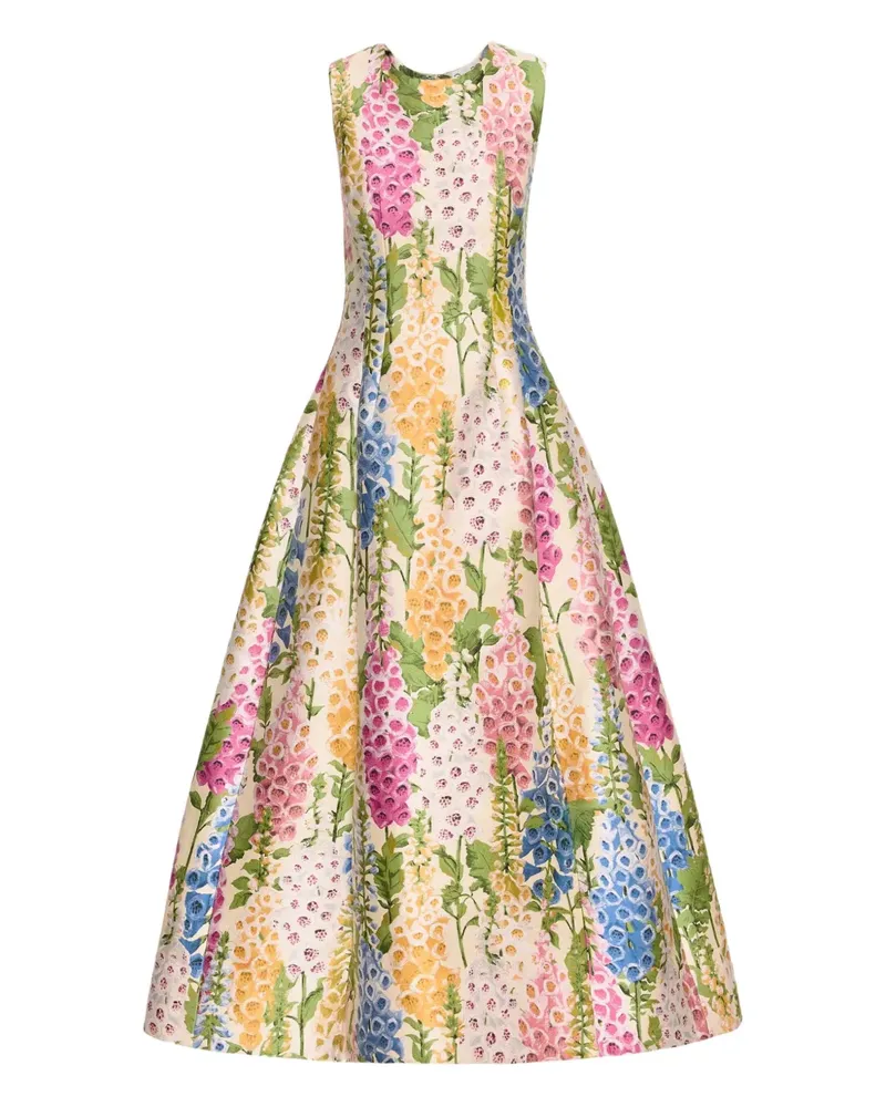 Oscar de la Renta Foxglove Jacquard-Cocktailkleid - Rosa Rosa