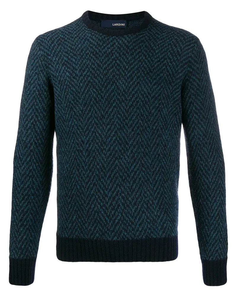 LARDINI Pullover mit Fischgrätenmuster - Blau Blau