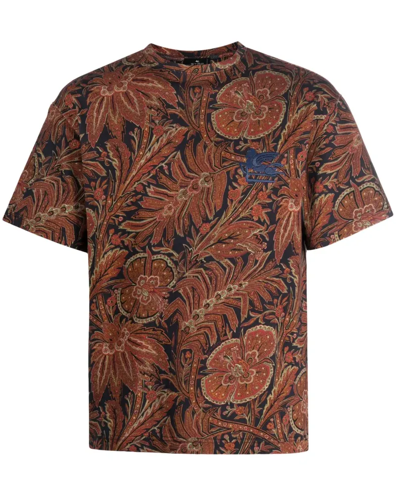 Etro T-Shirt mit Paisley-Print - Braun Braun