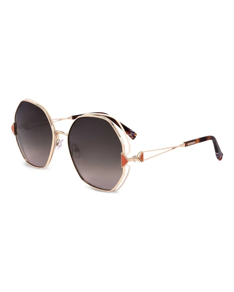 Missoni Sonnenbrille mit geometrischem Gestell - Gold Gold