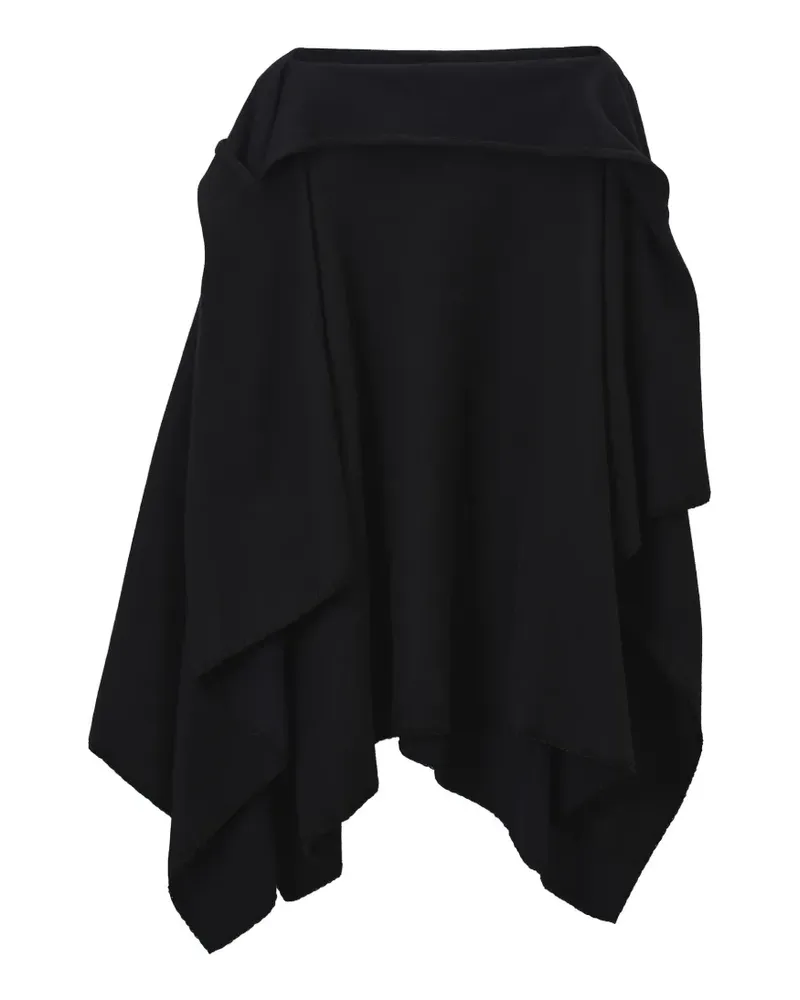 Yohji Yamamoto Drapiertes Cape - Schwarz Schwarz
