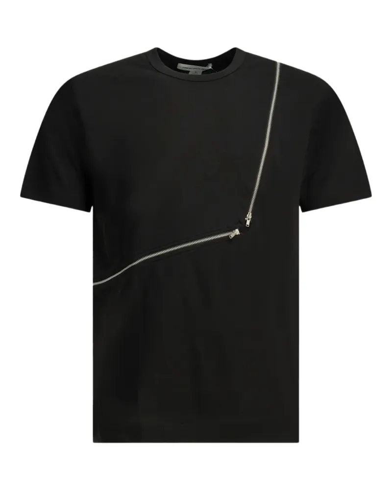 Comme des Garçons asymmetric zip-detail T-shirt - Schwarz Schwarz