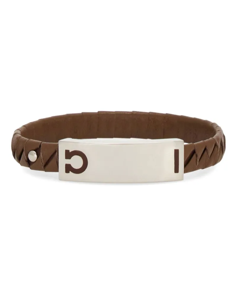 Ferragamo Lederarmband mit Gancini-Detail - Braun Braun