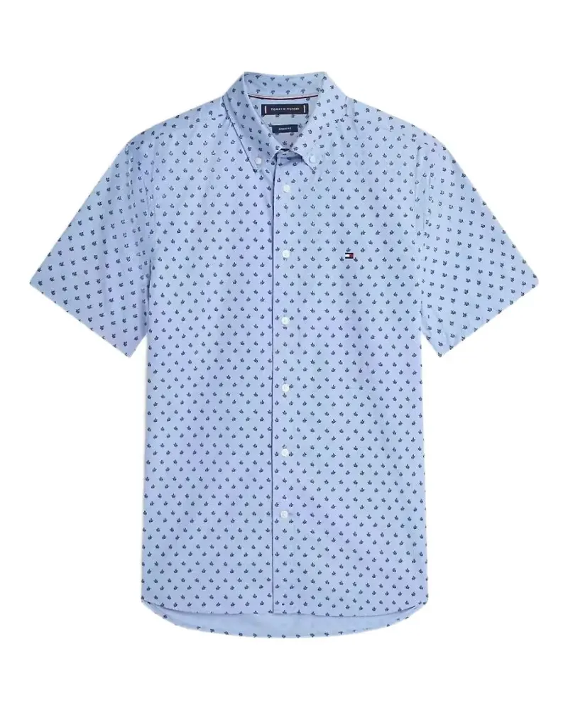 Tommy Hilfiger logo-embroidered shirt - Blau Blau