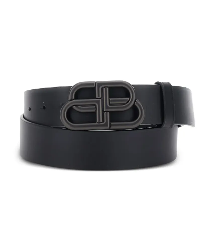 Balenciaga Ledergürtel mit Logo-Schnalle - Schwarz Schwarz