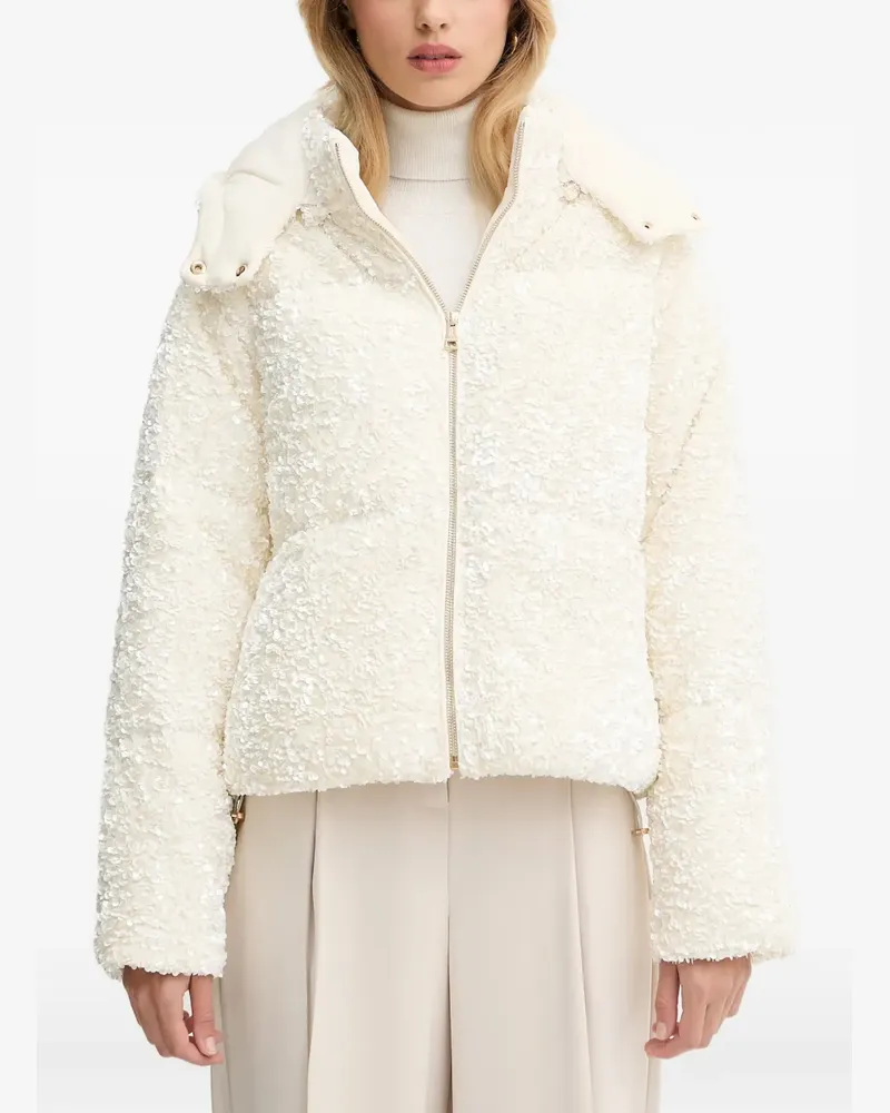 Fracomina detachable-hood zip-up puffer jacket - Nude Nude