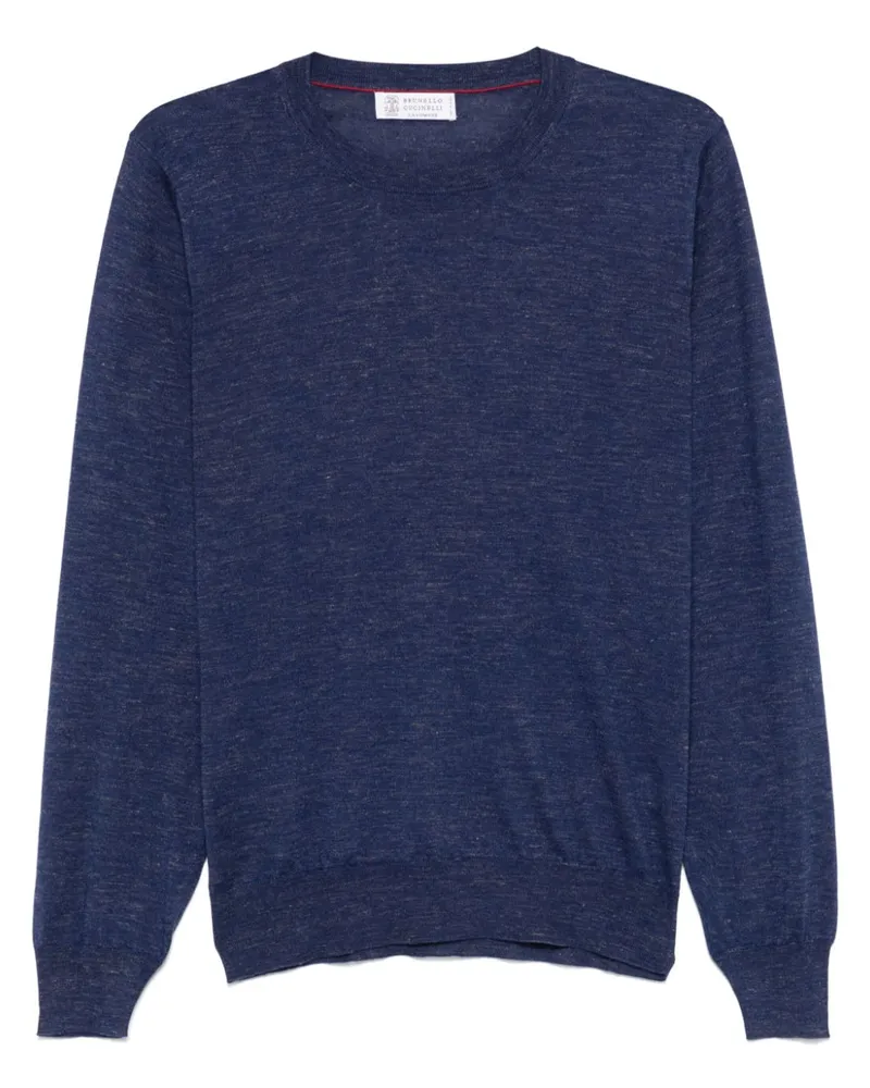 Brunello Cucinelli Fein gestrickter Pullover - Blau Blau