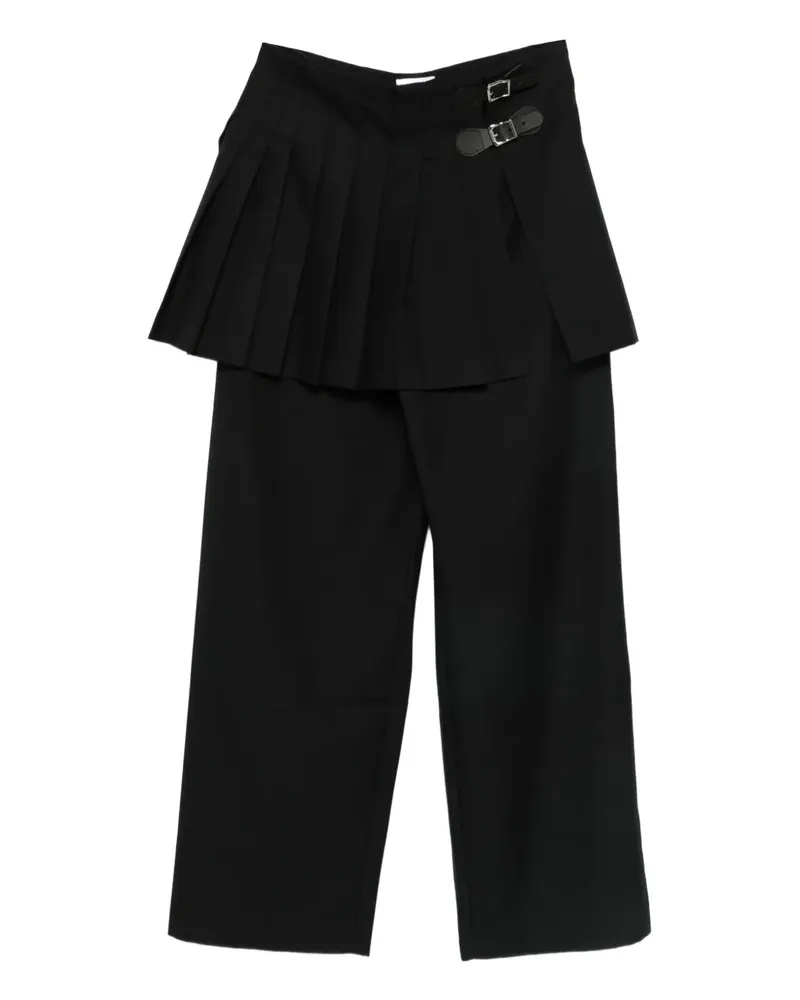 Charles Jeffrey Loverboy Wide-Leg-Hose mit Bundfalten - Schwarz Schwarz