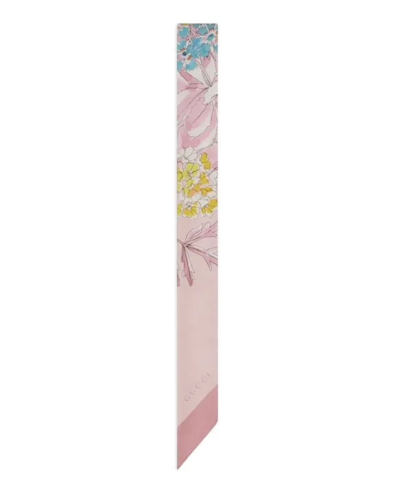 Gucci Seidenschal mit Blumen-Print - Rosa Rosa