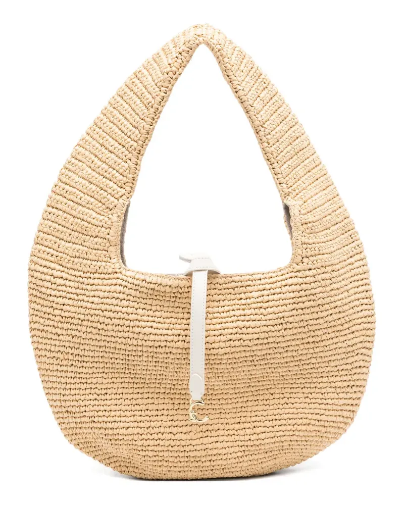 Coccinelle C-ME-detail woven-effect shpulder bag - Nude Nude
