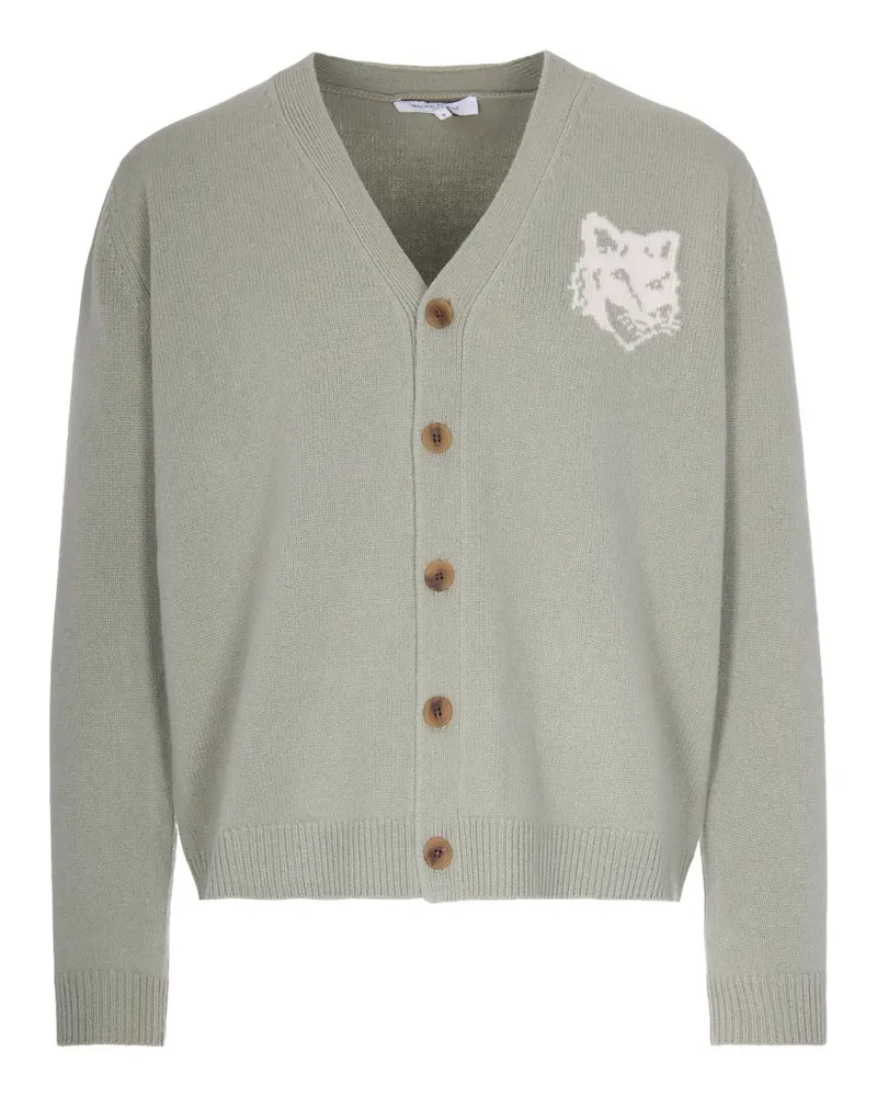Kitsuné fox motif buttoned cardigan - Grün Grün