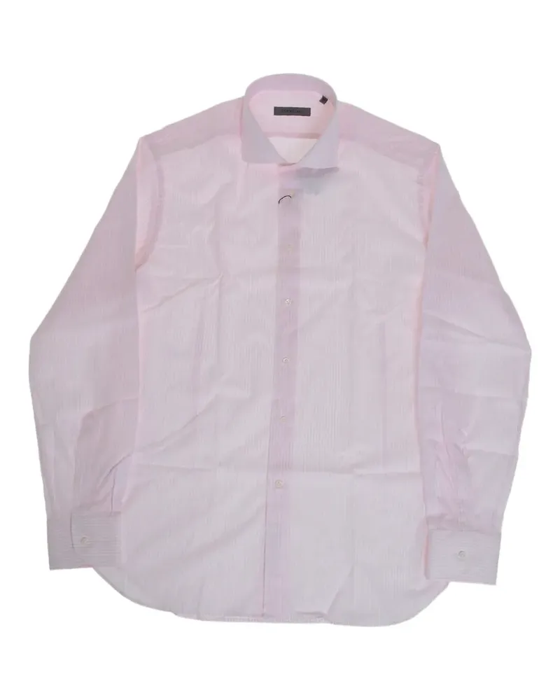 Corneliani striped French-collar shirt - Rosa Rosa