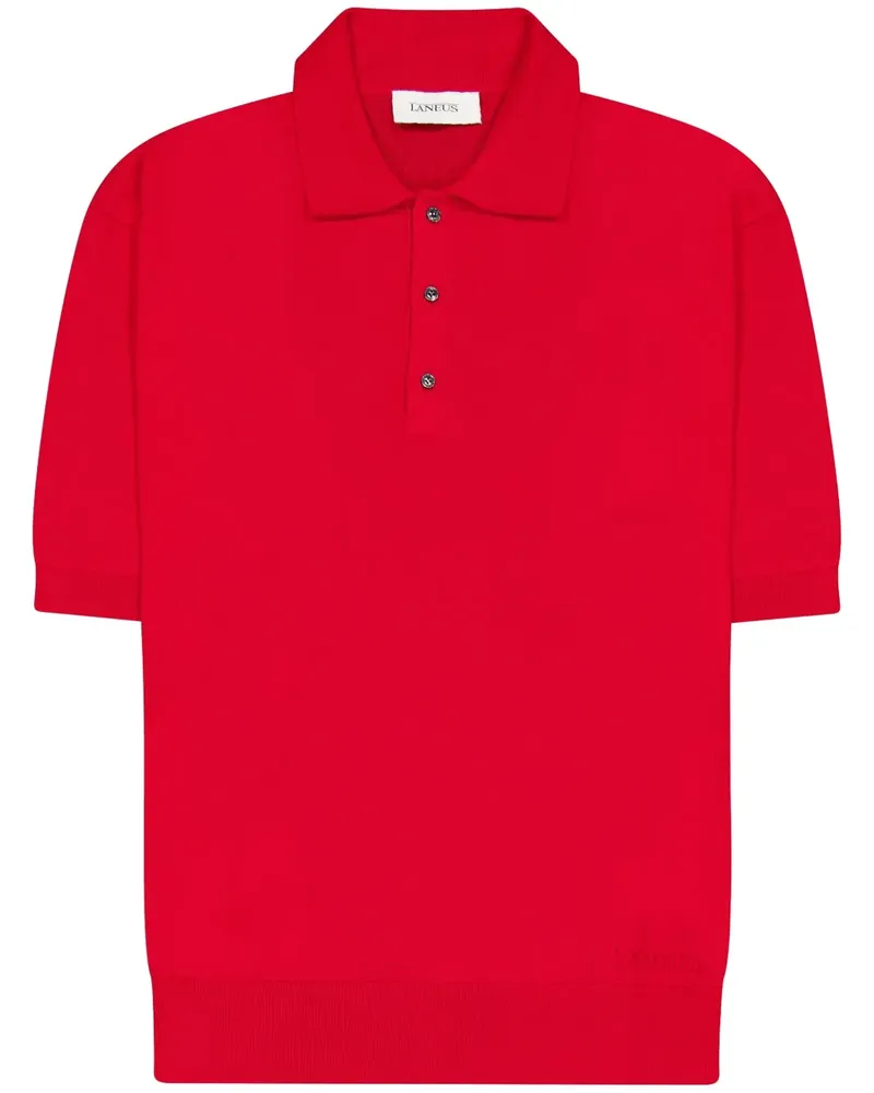 Laneus Gestricktes Poloshirt - Rot Rot