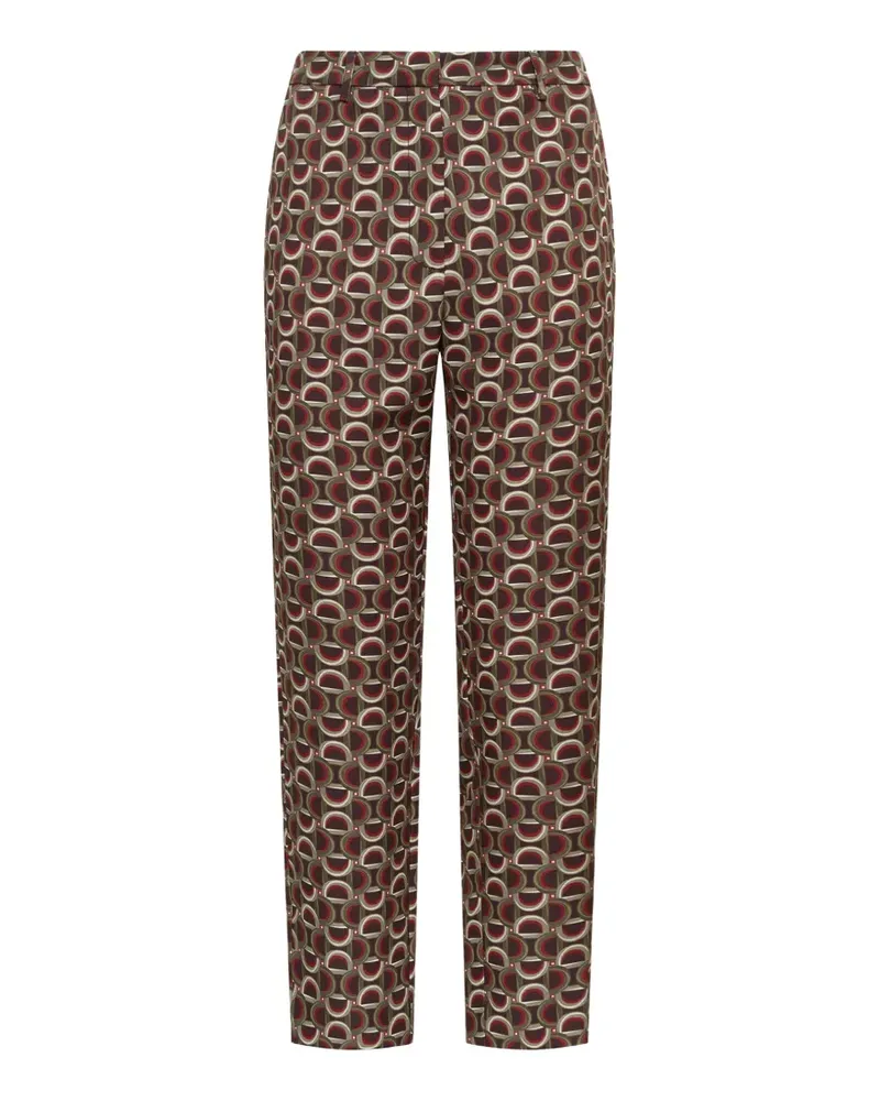 Maliparmi Graphic Orbit chain-print trousers - Braun Braun