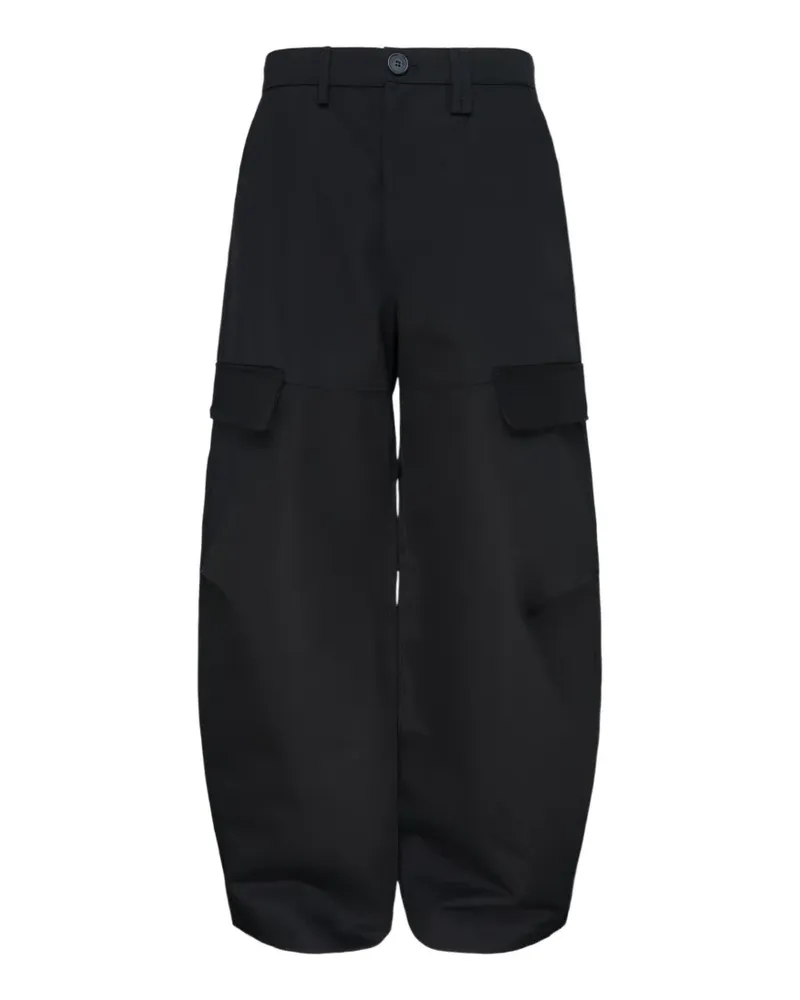 Simone Rocha Cargohose mit Knie-Falten - Schwarz Schwarz