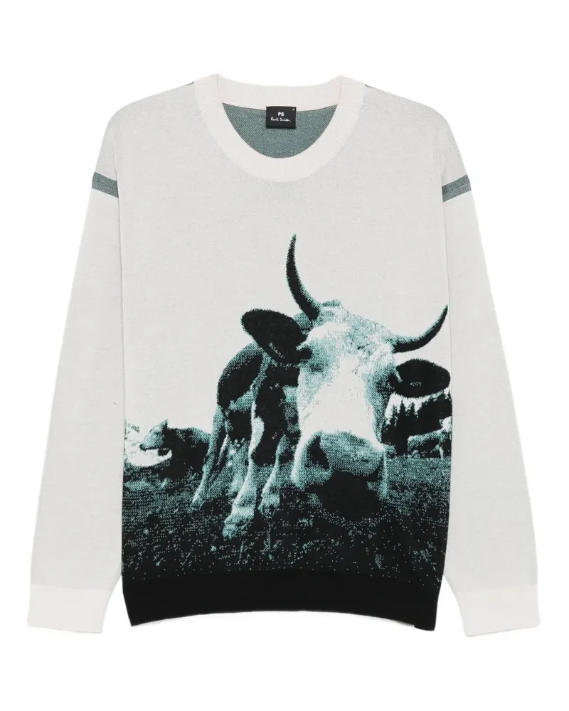 Paul Smith Cow Pullover mit Jacquardmuster - Grau Grau
