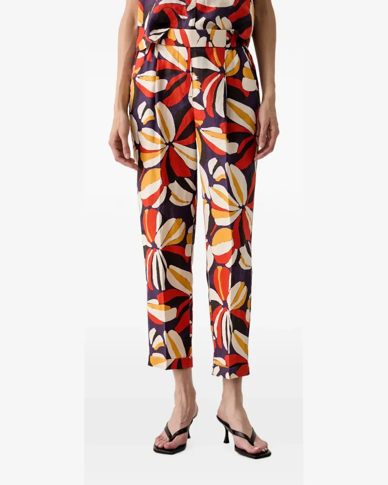 Benetton floral-print tapered trousers - Violett Violett
