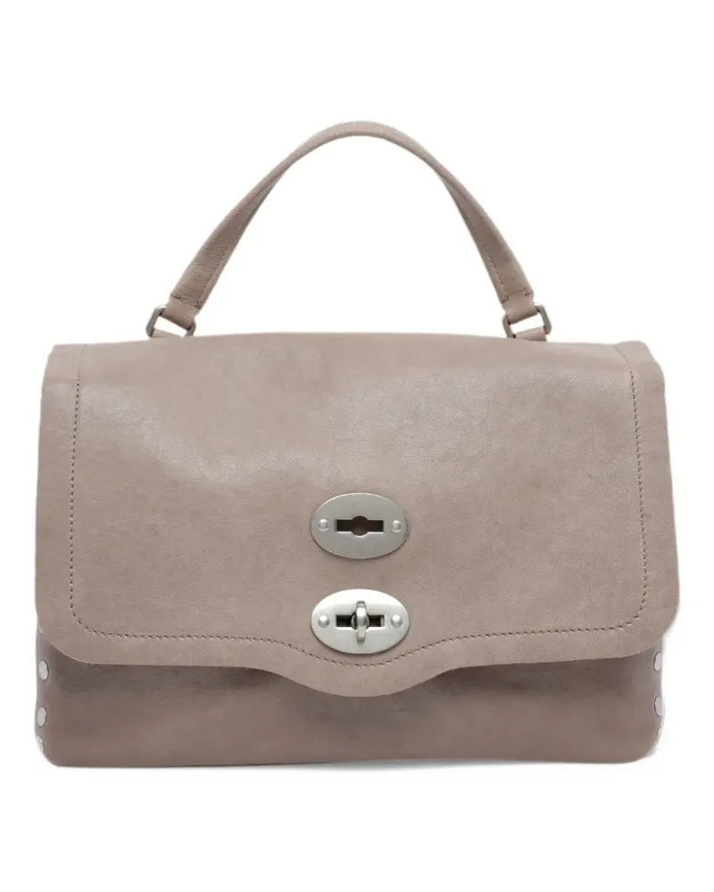 Zanellato Postina stud-embellished leather clutch bag - Grau Grau