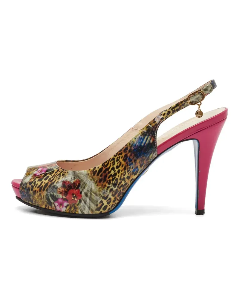 Loriblu floral leopard-print sandals - Braun Braun