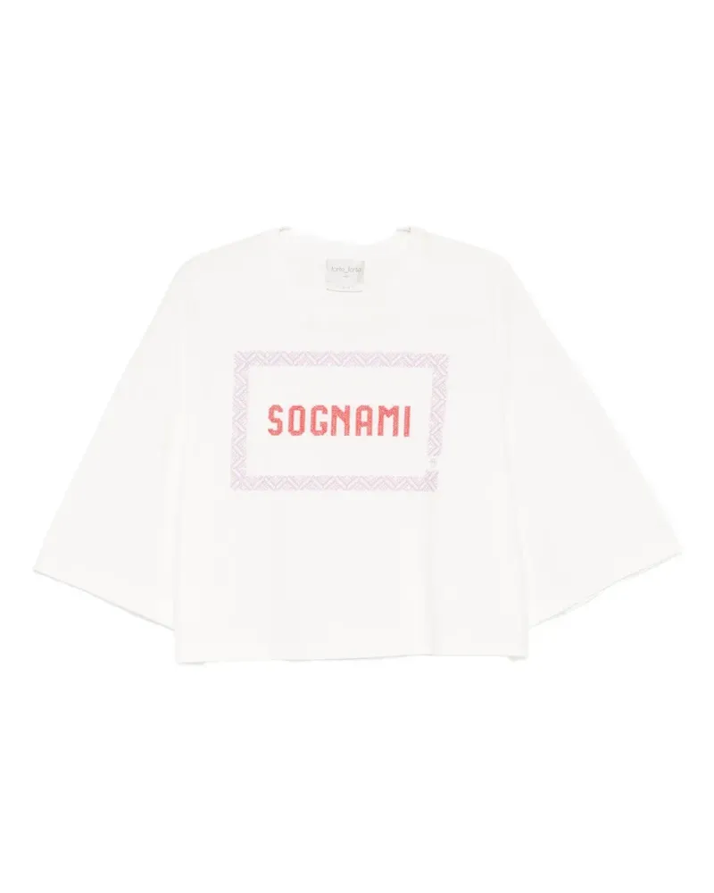 forte_forte T-Shirt mit Stickerei - Weiß Weiß