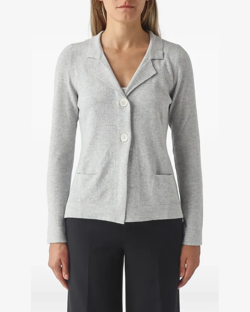 Gran Sasso Cardigan mit fallendem Revers - Grau Grau