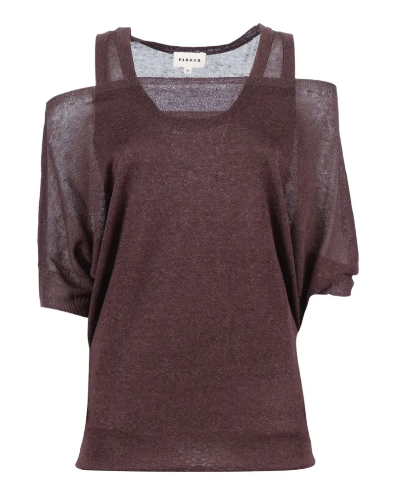 P.A.R.O.S.H. cold-shoulder layered-effect top - Braun Braun