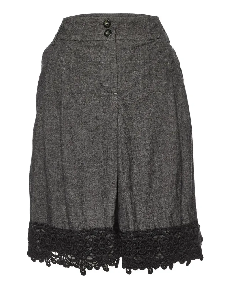 Max Mara wool & lace detail mini-skirt - Grau Grau