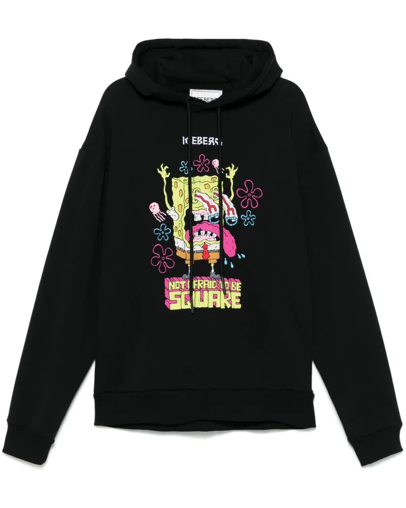 Iceberg Hoodie mit Print - Schwarz Schwarz