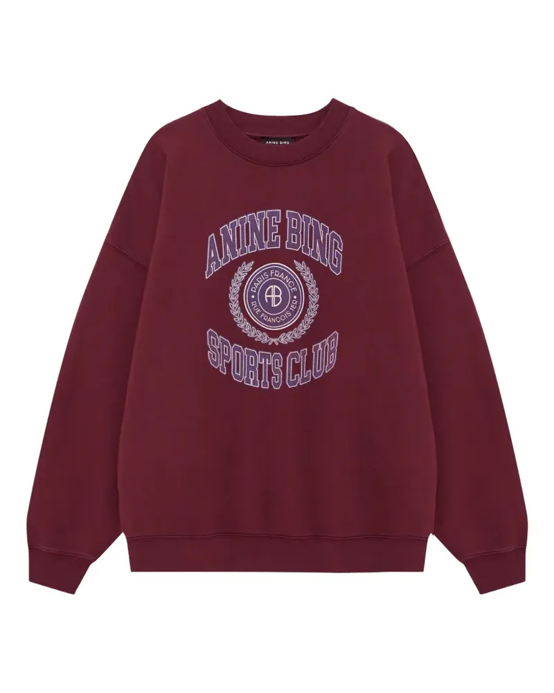 Anine Bing Miles sweatshirt Collegiate - burgundy - Rot Rot