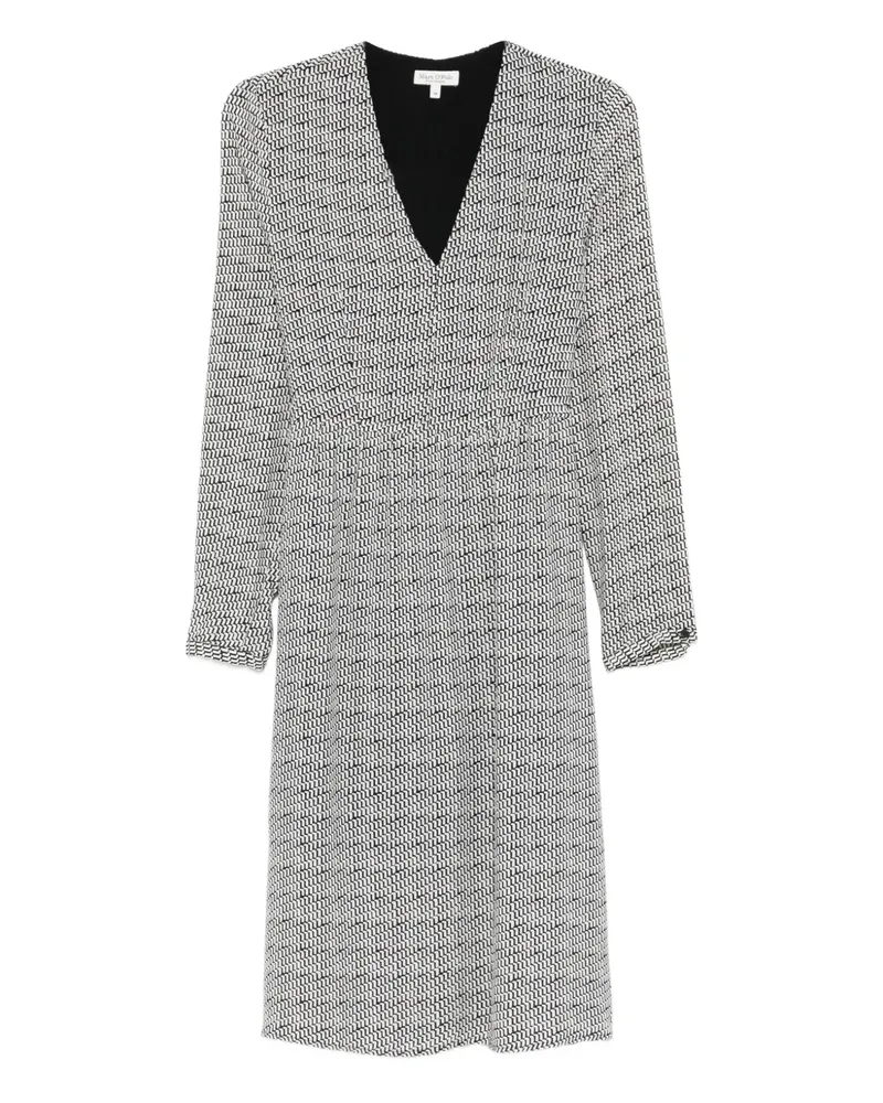 Marc O'Polo V-neck patterned midi dress - Weiß Weiß