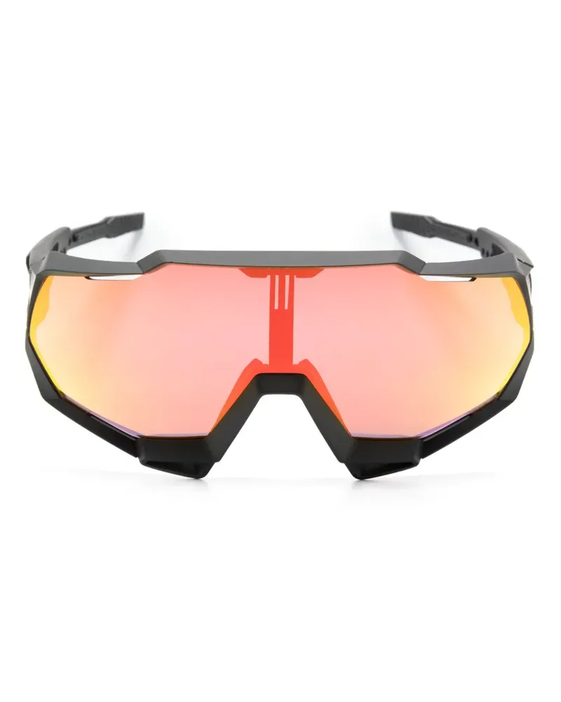 100% Eyewear Speedtrap Sonnenbrille mit Oversized-Gestell - Schwarz Schwarz