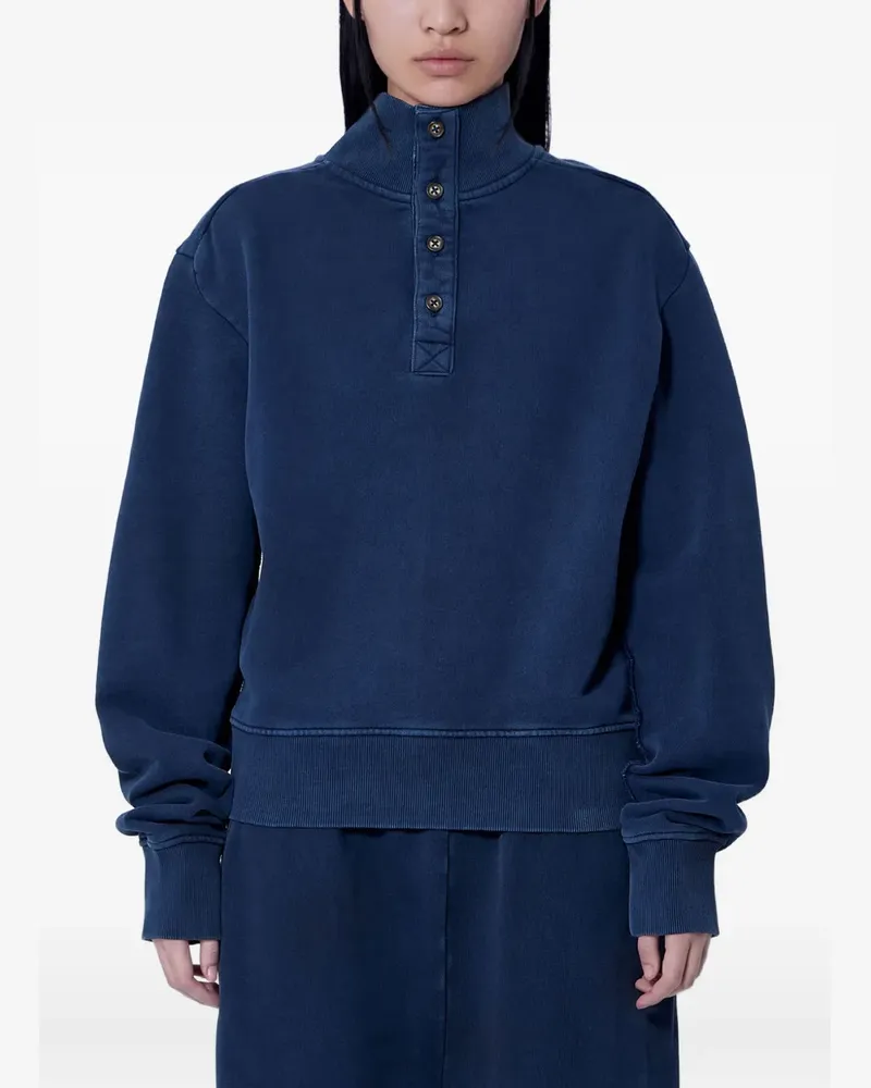 Entire Studios Port button-placket high-neck sweatshirt - Blau Blau