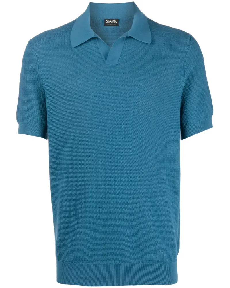 Ermenegildo Zegna Poloshirt mit Jacquardmuster - Blau Blau
