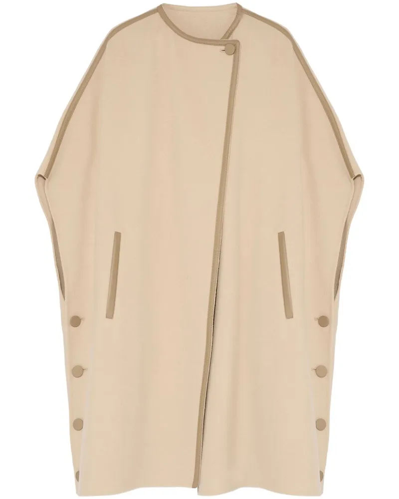 Yves Salomon Cape im Layering-Look - Nude Nude