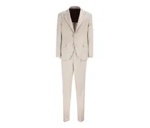two-button pleated suit - Nude
