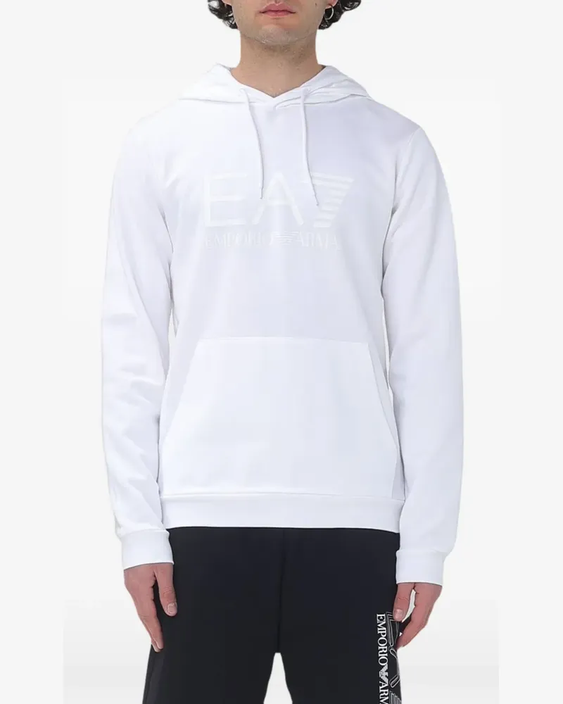 EA7 logo-print hoodie - Weiß Weiß