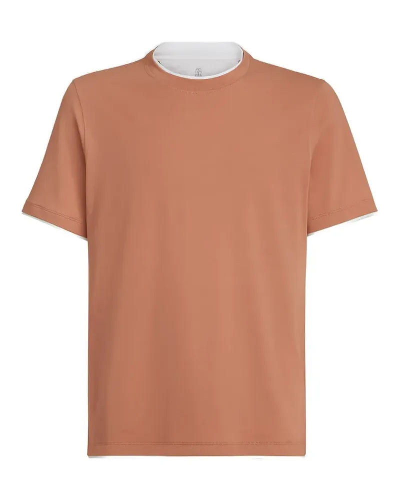 Brunello Cucinelli T-Shirt mit Rundhalsausschnitt - Orange Orange