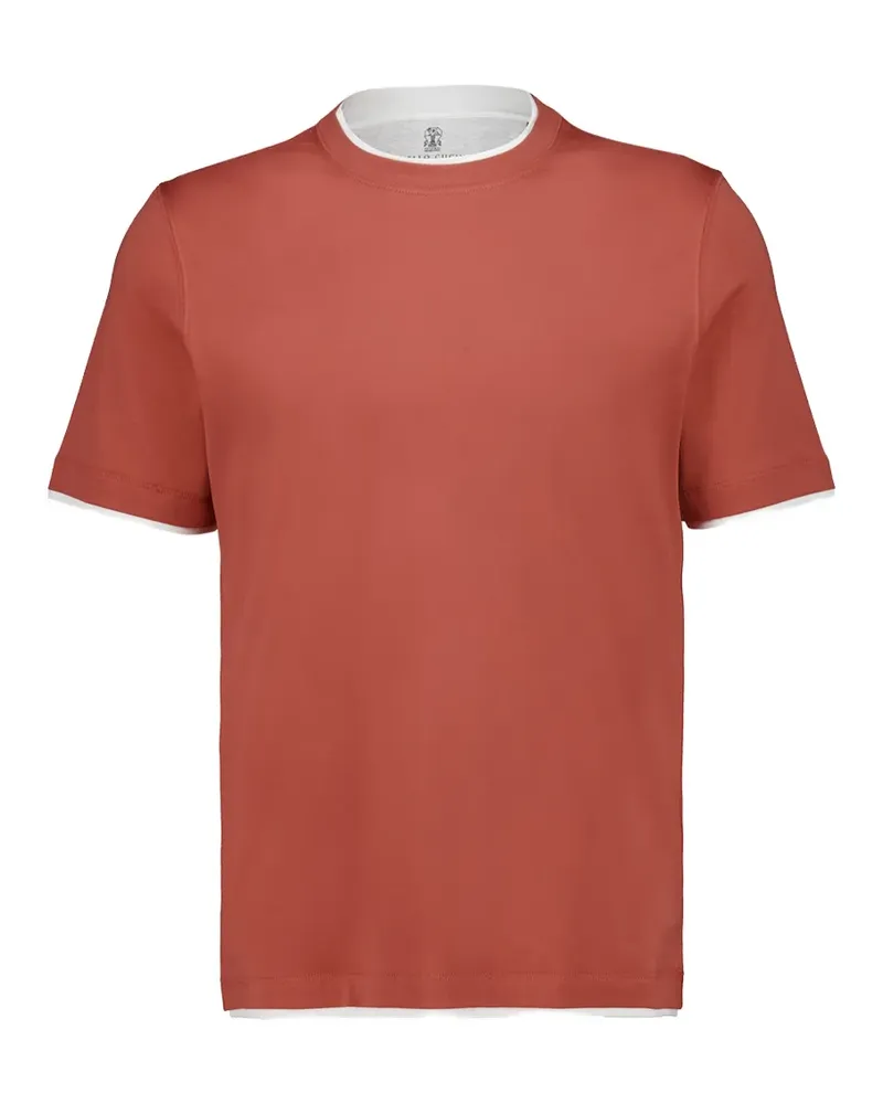 Brunello Cucinelli T-Shirt mit Rundhalsausschnitt - Orange Orange